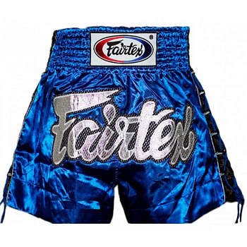 BS603 Шорты для тайского бокса Сатин, Синий