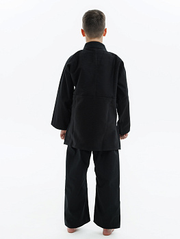Кимоно детское джиу-джитсу Puncher Black (без пояса)