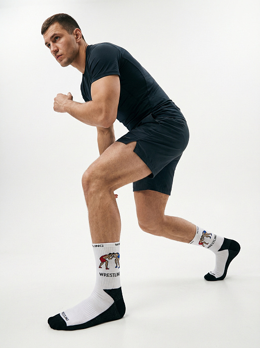 ISL0142 IMERA "WRESTLING 4" носки муж. спорт. белые под черн.