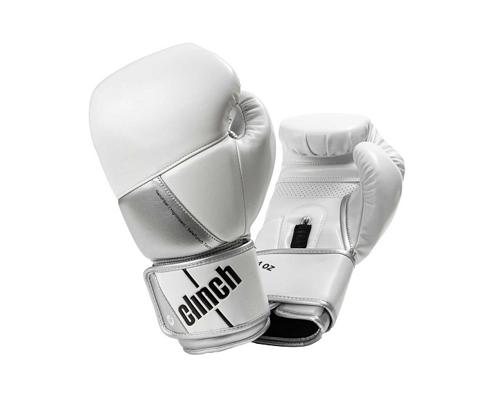C185 Перчатки боксерские Clinch Pro NF бело-серебристые