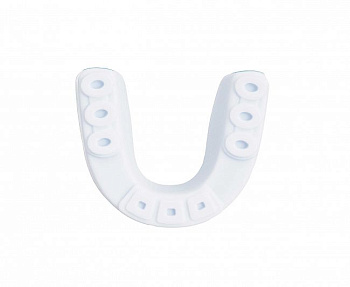 C512 Капа одночелюстная Clinch Shield Double Layer Mouthguard бело-синяя (размер Junior)