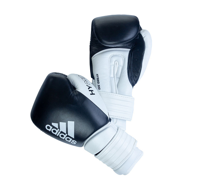 adiH300_2.0 Перчатки боксерские Hybrid 300 2.0 черно-белые (вес 12 унций)