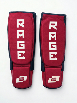 Защита голень-стопа Rage Союз ММА Росии красный неопрен