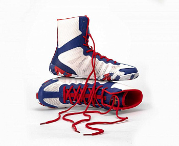 C421 Боксерки Clinch Speed Pro Russian Team бело-сине-красные