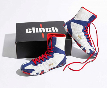 C421 Боксерки Clinch Speed Pro Russian Team бело-сине-красные