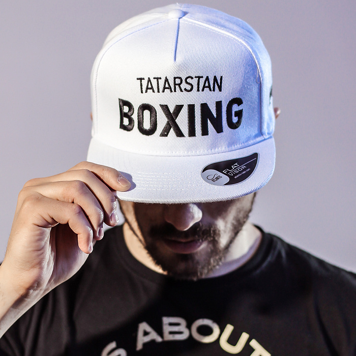 Бейсболка  TATARSTAN BOXING, 5 клиньев белая