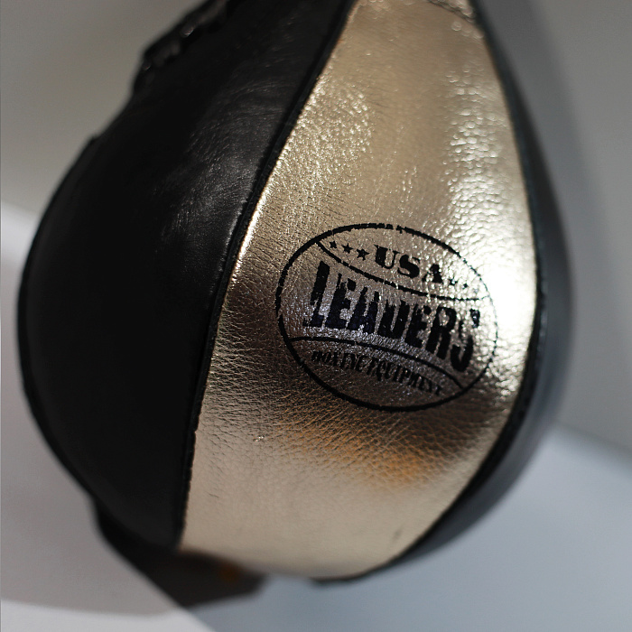 Груша скоростная Leaders L 27 x 17 кожа черная\золотая