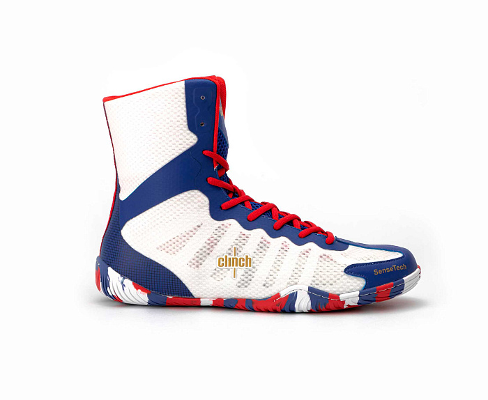 C421 Боксерки Clinch Speed Pro Russian Team бело-сине-красные