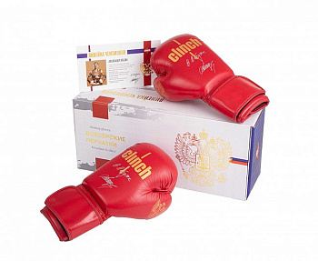 C175L Перчатки боксерские Clinch Olimp Premium Александр Лебзяк красные