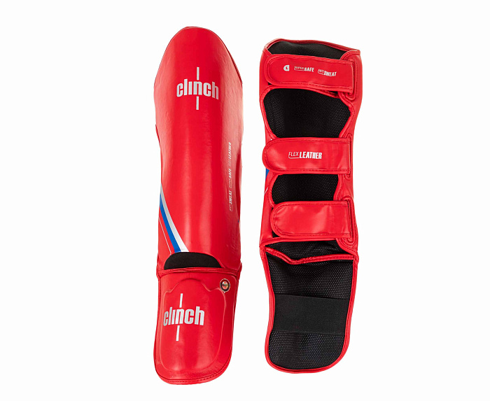 C521N Защита голени и стопы Clinch Shin Instep Guard Kick 2.0 красная