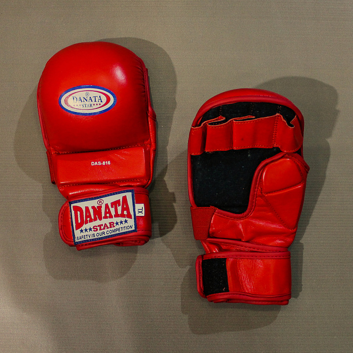 Перчатки для ММА Fight DAS-816 (кожа) красный L 