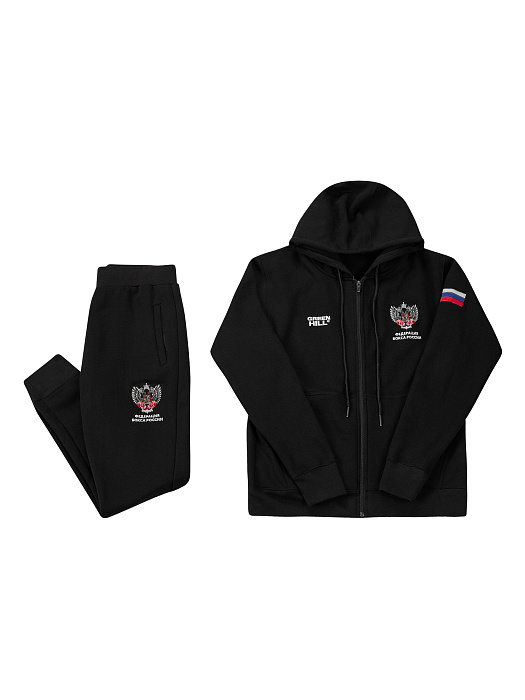FSW-9071 Костюм спортивный Федерация Бокса России черный with FBR logo