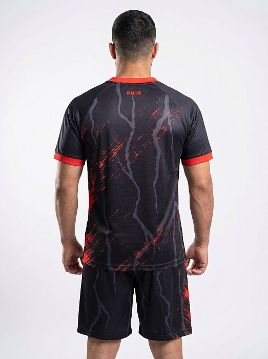 Тренировочный костюм Rage Wrestling (футболка+шорты) черно-красный