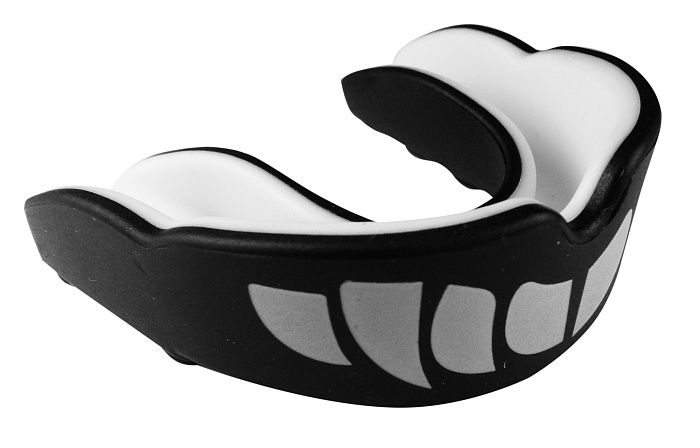Защита рта (капа) FLAMMA - BLIZZARD MONSTER с футляром (гель+резина, взрослый , Черный/белый)