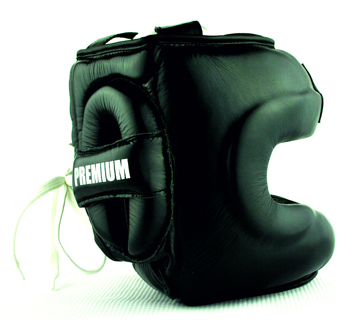 31-32BK Kiboshu Шлем с бампером PREMIUM/Черный/Кожа (M)