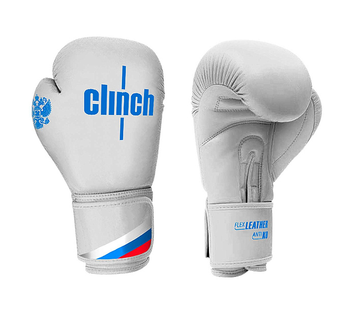 C111 Перчатки боксерские Clinch Olimp бело-синие