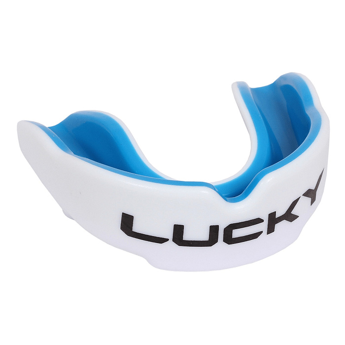 Защита рта (капа) детская FLAMMA - Lucky BLUE с футляром (резина, гель, детский, Белый/синий) 