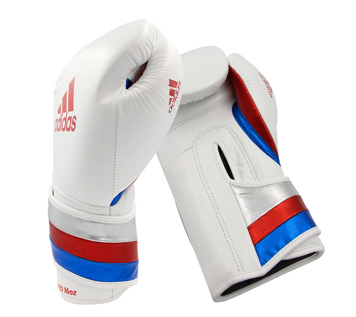 adiSBG501PRO Перчатки боксерские AdiSpeed бело-сине-красные