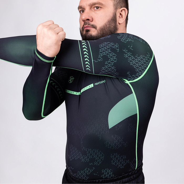 Рашгард с коротким рукавом FIGHTEXPERT COMBAT Black / Green