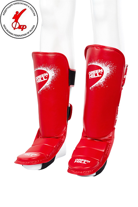 SIP-2505 Защита голень-стопа FULL CONTACT одобренная ФКР красная