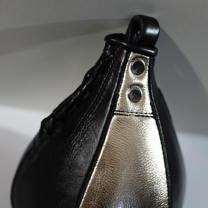 Груша скоростная Leaders L 27 x 17 кожа черная\золотая