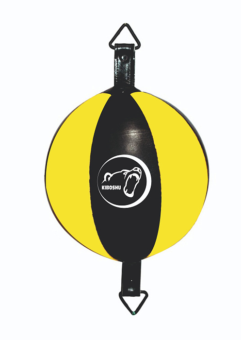 51-20 Груша на растяжках \ черный с желтым \ кожа