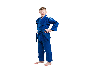 J350B-BELT Кимоно для дзюдо с поясом подростковое Club синее с белыми полосками 