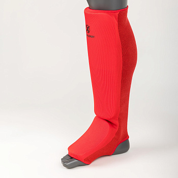 Защита голень-стопа чулок FIGHTEXPERT (полиэстер 40%, эластик 30%, полиуретан 30%, Красный)