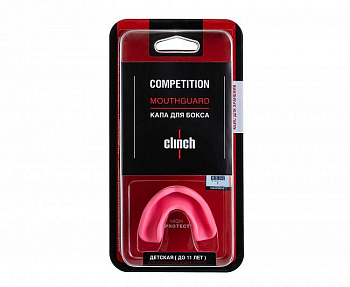 C511 Капа одночелюстная Clinch Competition Single Layer Mouthguard розовая (размер Junior)