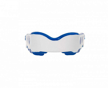 C503 Капа одночелюстная Clinch Prime Triple Layer Mouthguard бело-прозрачно-синяя (размер Senior)