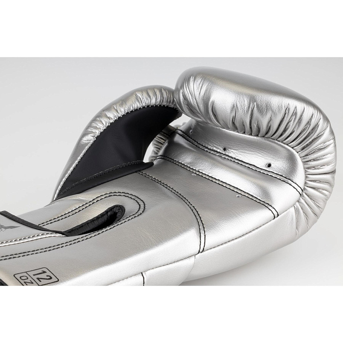 Перчатки для бокса FLAMMA Inferno (инженерная кожа, платина/черный)