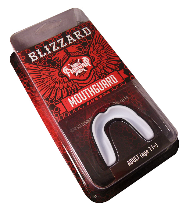 Защита рта (капа) FLAMMA - BLIZZARD MONSTER с футляром (гель+резина, взрослый , Черный/белый)