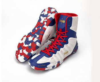 C421 Боксерки Clinch Speed Pro Russian Team бело-сине-красные