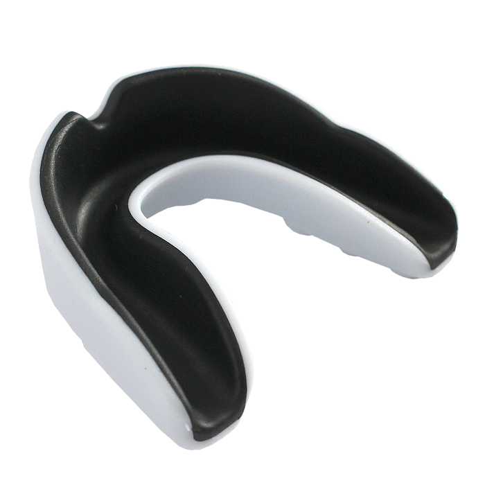 Защита рта (капа) FIGHT EXPERT WT с футляром (гель+резина, взрослый , Белый/черный)