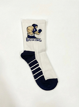 ISL0161 IMERA Boxing носки мужские спорт. бело-т.синие