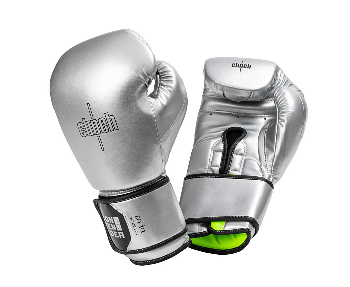 C184 Перчатки боксерские Clinch Contender серебристо-черные