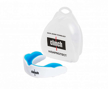 C512 Капа одночелюстная Clinch Shield Double Layer Mouthguard бело-синяя (размер Junior)