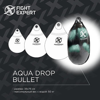 Боксерская водоналивная груша FIGHTEXPERT Bullet Aqua Bag (ПВХ, , Черный, , 35*35*75см)
