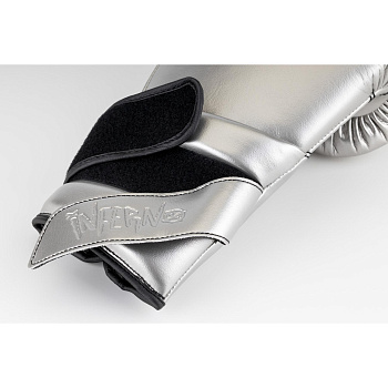 Перчатки для бокса FLAMMA Inferno (инженерная кожа, платина/черный)