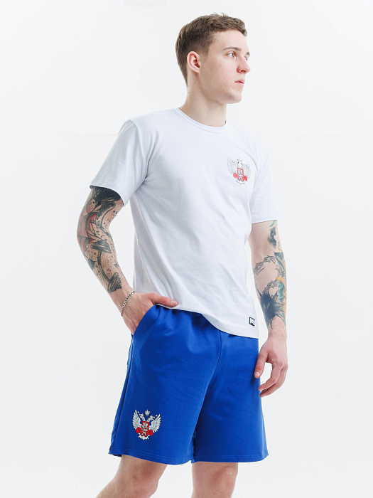 Комплект Футболка+Шорты ФБ России (бел., син.)