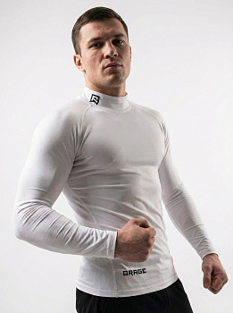 Рашгард компрессионый Rage длинный рукав и ворот белый