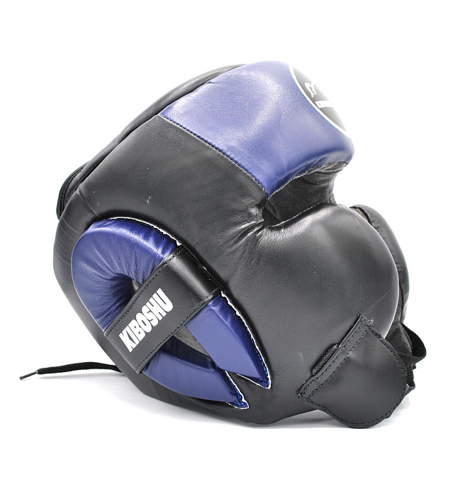 31-73bu Kiboshu Шлем защита щек G 22/Черный с синим/Кожа/Зам (L)