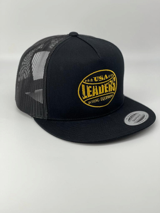 Бейсболка Leaders Snapback Black с сеткой