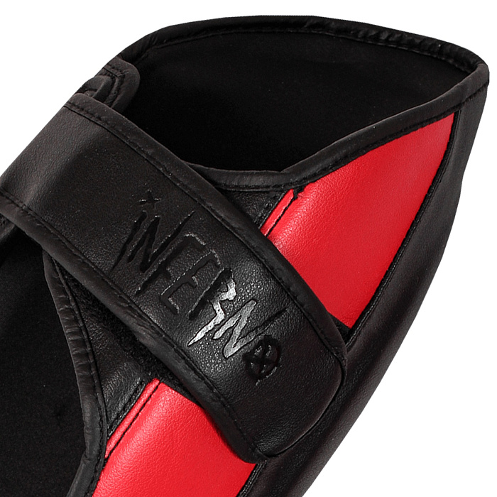 Защита голень-стопа FLAMMA Inferno (микрофайбер, черный/красный) 