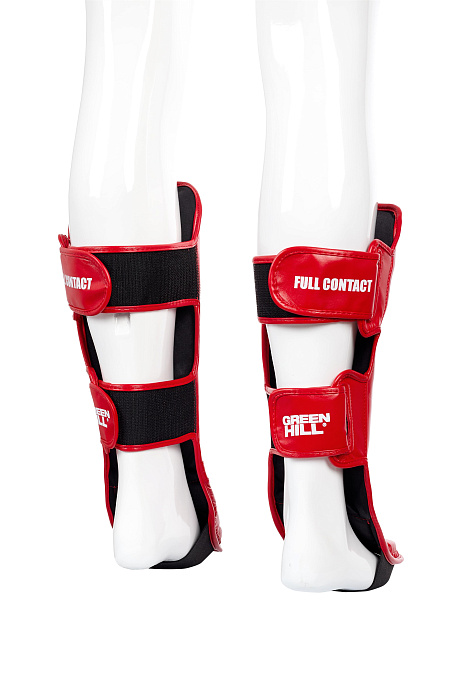 SIP-2505 Защита голень-стопа FULL CONTACT одобренная ФКР красная