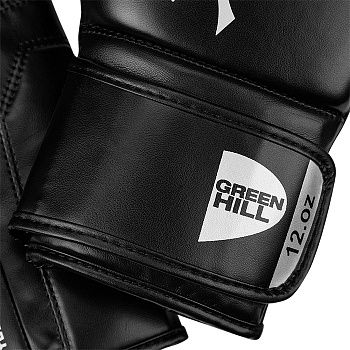 BGU-2308 Боксерские перчатки UNIQUE черно-серебристые