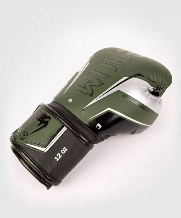Перчатки боксерские Venum Elite Green/Sikver