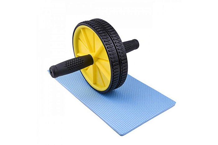 D34381 Ролик гимнастический 2-х рядный (желтый) с ПВХ ручками 