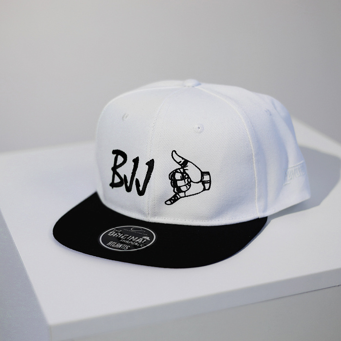 Бейсболка BJJ бело-черная