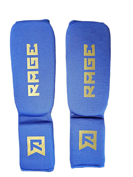Защита голень-стопа Rage синий с золотым эласт. ткань